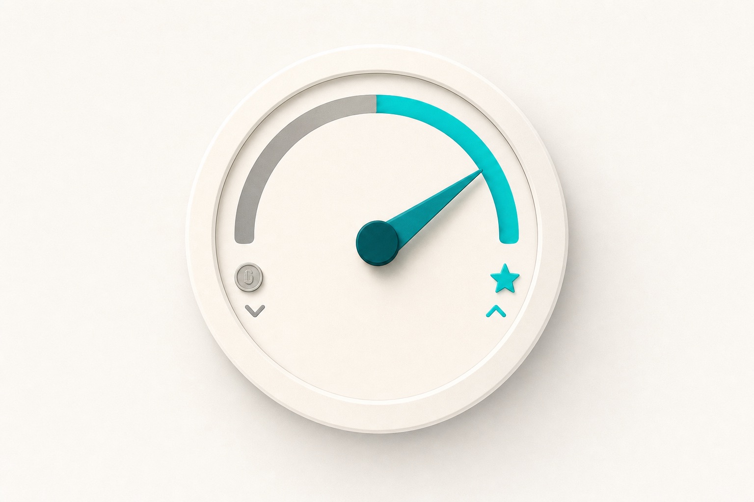 A single dial between cost and quality, with the needle turned toward quality