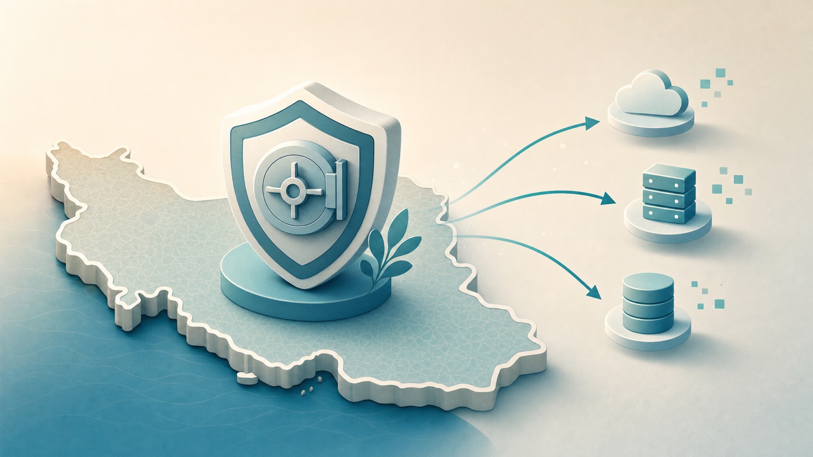 Account data resting on local servers, with a single message leaving to a model provider and returning as an answer